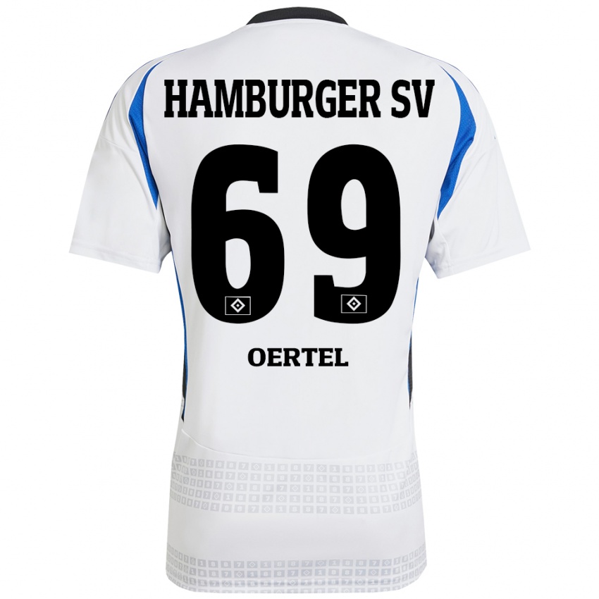 Herren Jan Oertel #69 Weiß Blau Heimtrikot Trikot 2024/25 T-Shirt Schweiz