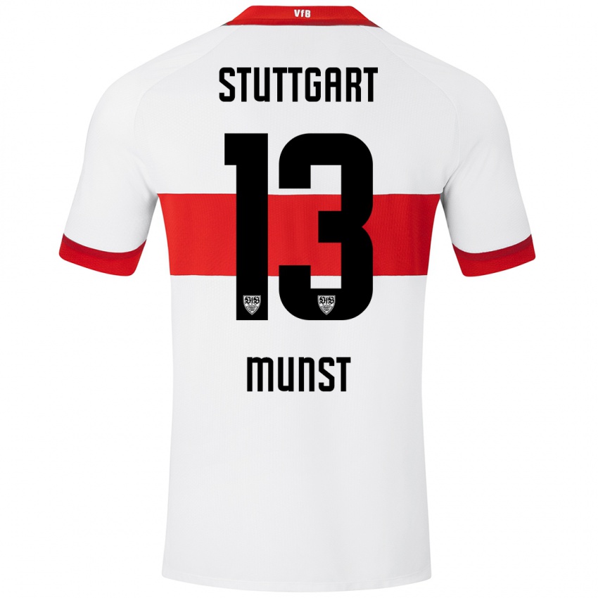 Herren Leonhard Münst #13 Weiß Rot Heimtrikot Trikot 2024/25 T-Shirt Schweiz