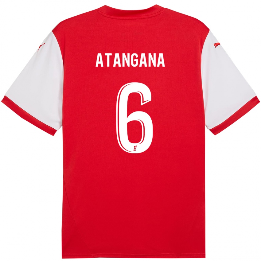 Homme Maillot Valentin Atangana Edoa #6 Rouge Blanc Tenues Domicile 2024/25 T-Shirt Suisse