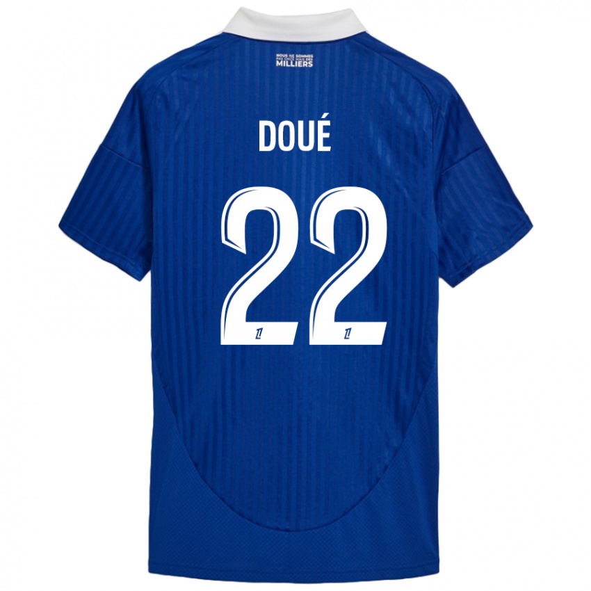 Herren Guéla Doué #22 Blau Weiß Heimtrikot Trikot 2024/25 T-Shirt Schweiz