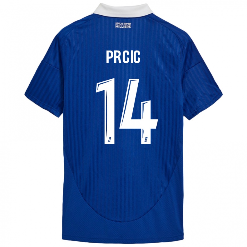 Herren Sanjin Prcic #14 Blau Weiß Heimtrikot Trikot 2024/25 T-Shirt Schweiz