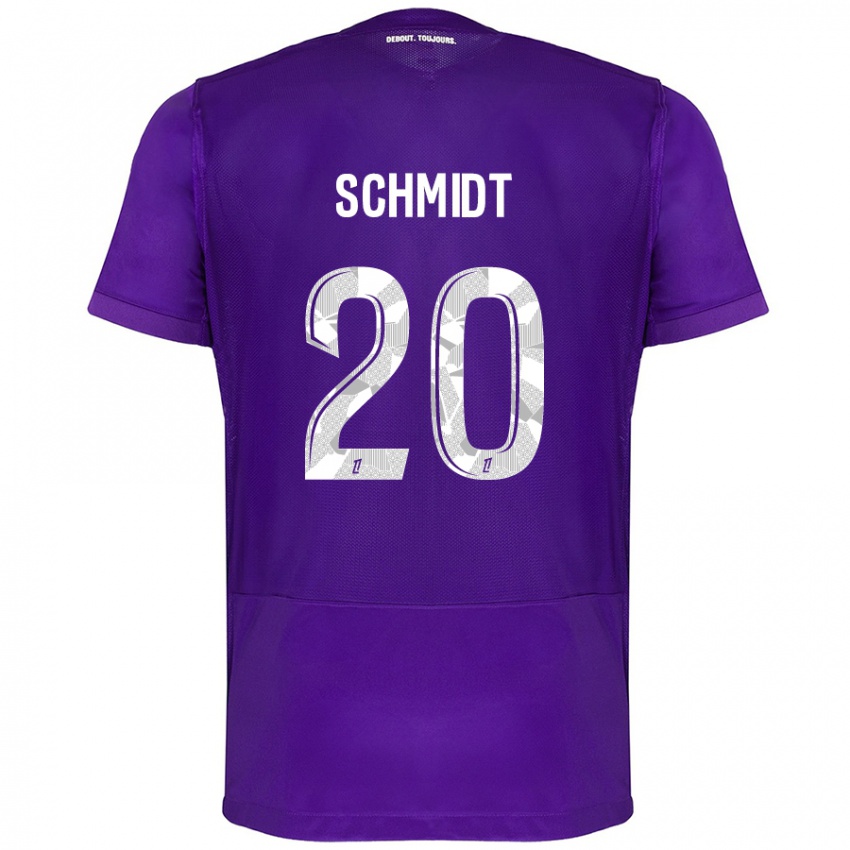 Homme Maillot Niklas Schmidt #20 Violet Blanc Tenues Domicile 2024/25 T-Shirt Suisse