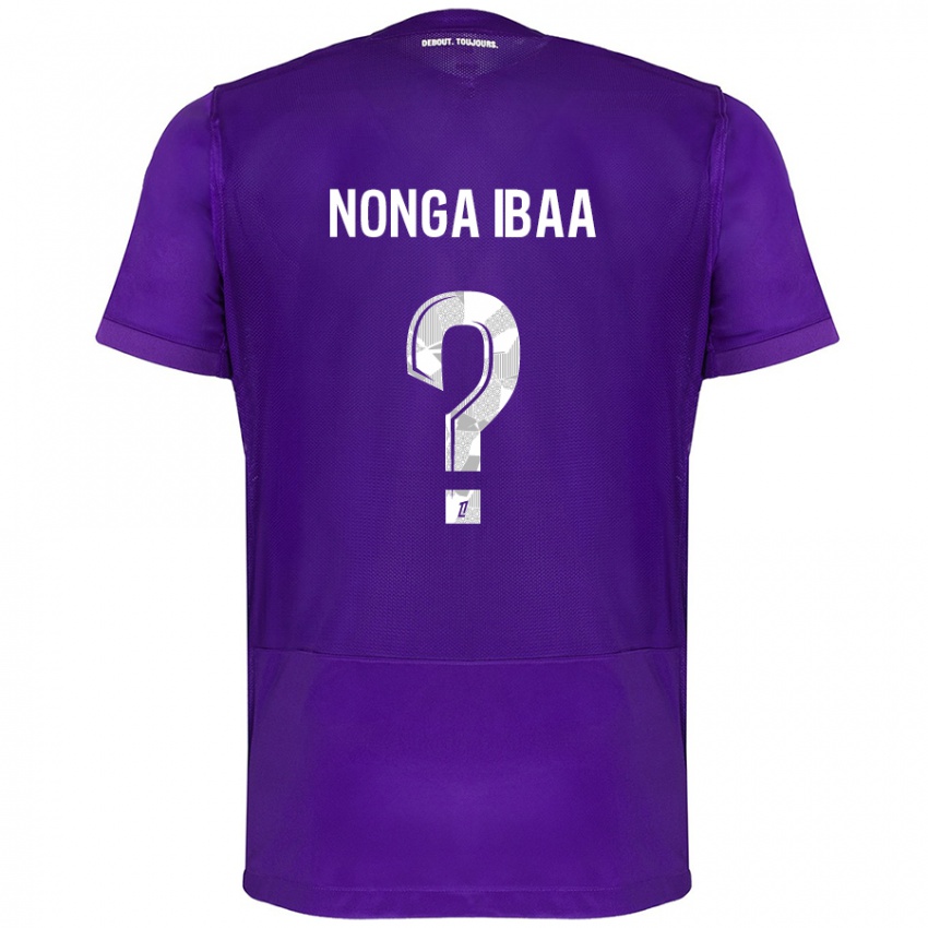 Homme Maillot Alou Nonga Ibaa #0 Violet Blanc Tenues Domicile 2024/25 T-Shirt Suisse