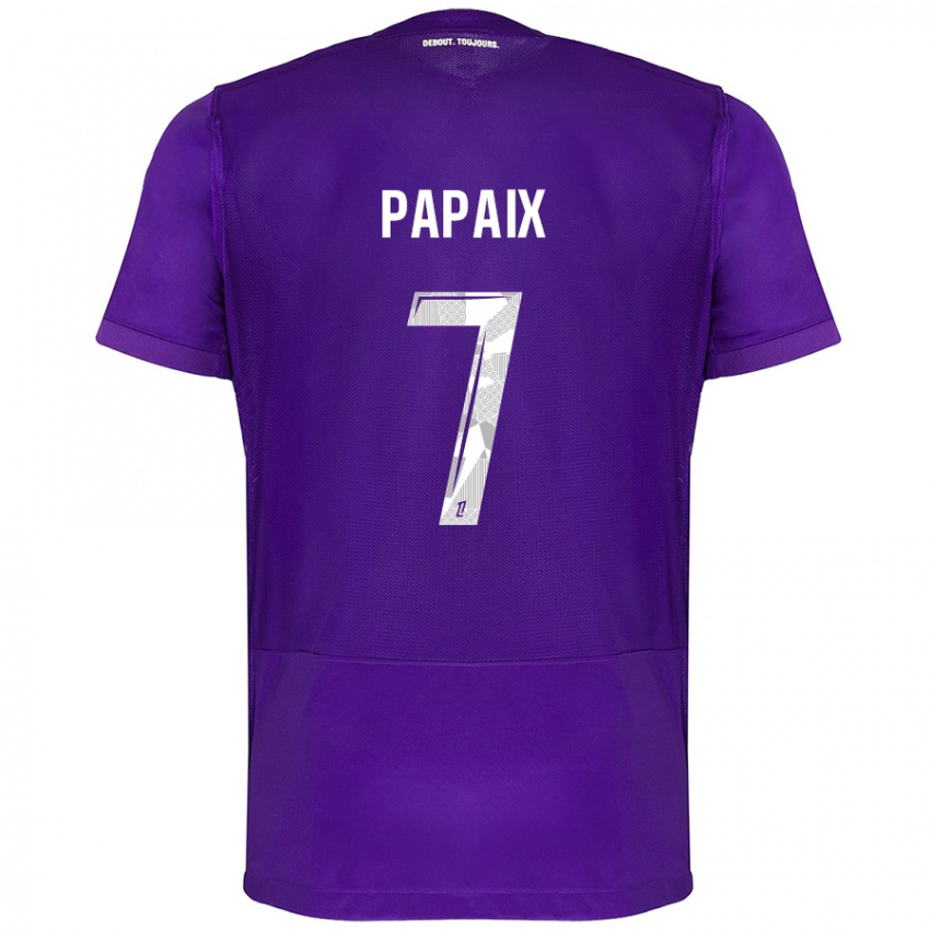 Herren Marie Papaix #7 Violett Weiß Heimtrikot Trikot 2024/25 T-Shirt Schweiz