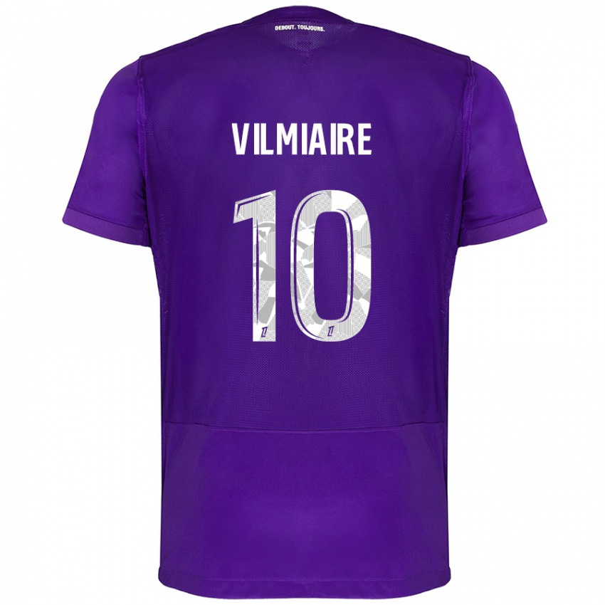 Homme Maillot Kelly Vilmiaire #10 Violet Blanc Tenues Domicile 2024/25 T-Shirt Suisse