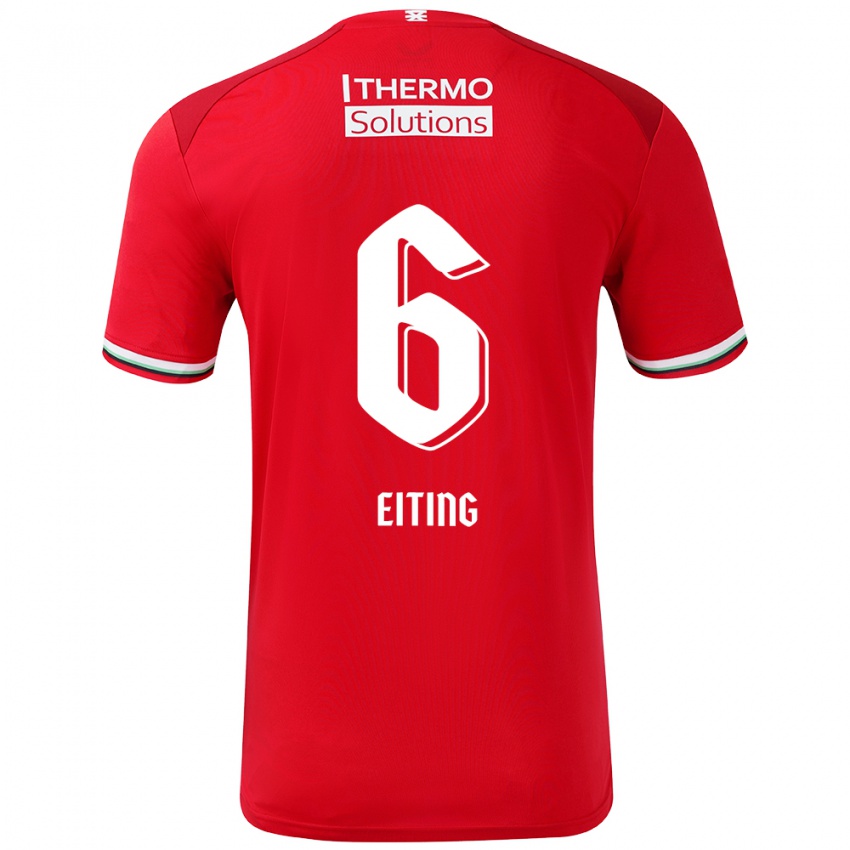 Herren Carel Eiting #6 Rot Weiß Heimtrikot Trikot 2024/25 T-Shirt Schweiz