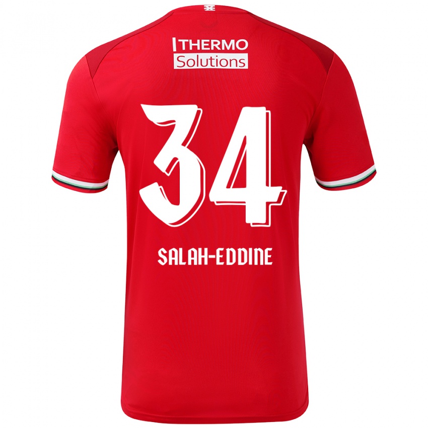 Herren Anass Salah-Eddine #34 Rot Weiß Heimtrikot Trikot 2024/25 T-Shirt Schweiz