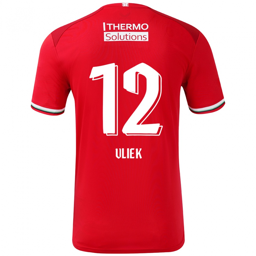 Herren Leonie Vliek #12 Rot Weiß Heimtrikot Trikot 2024/25 T-Shirt Schweiz