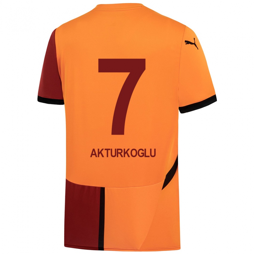 Homme Maillot Kerem Aktürkoğlu #7 Jaune Rouge Tenues Domicile 2024/25 T-Shirt Suisse