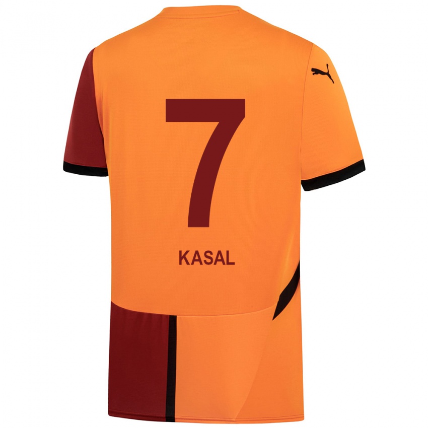 Homme Maillot Yasin Kasal #7 Jaune Rouge Tenues Domicile 2024/25 T-Shirt Suisse