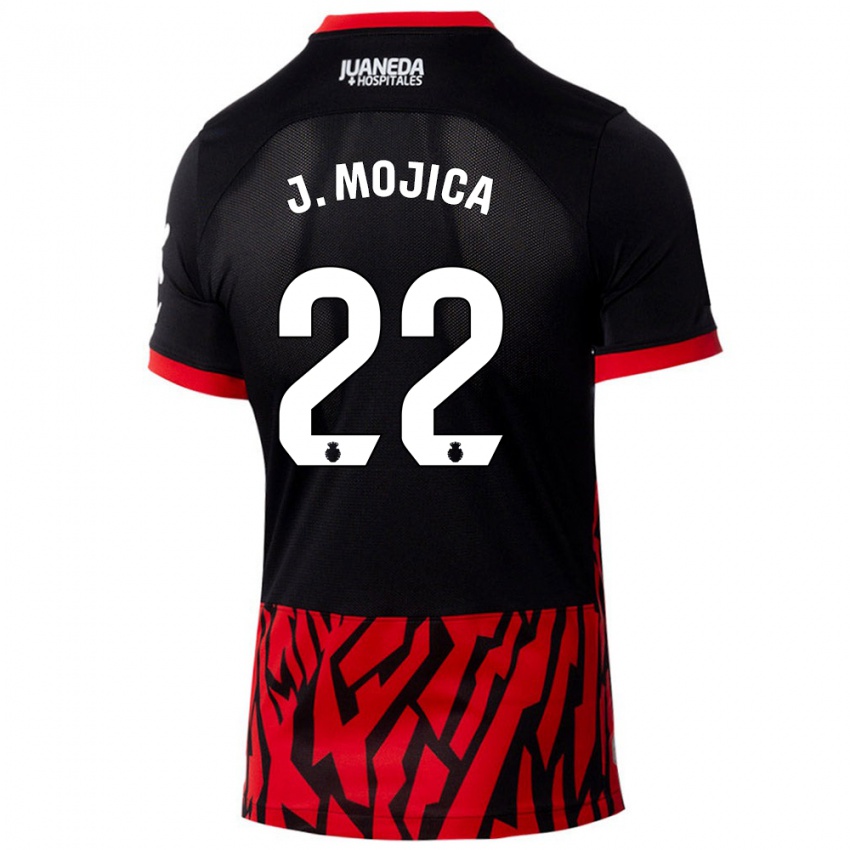 Homme Maillot Johan Mojica #22 Noir Rouge Tenues Domicile 2024/25 T-Shirt Suisse