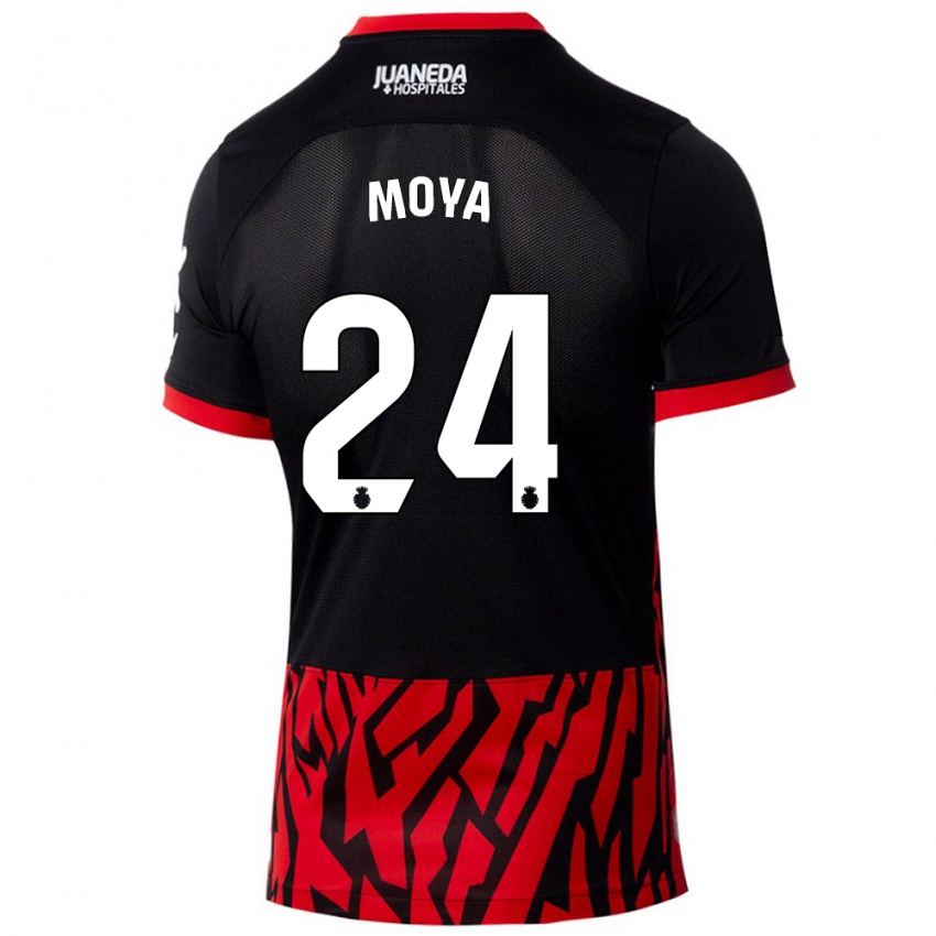 Homme Maillot Pablo Moyá #24 Noir Rouge Tenues Domicile 2024/25 T-Shirt Suisse