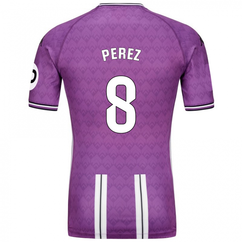 Herren Kike Pérez #8 Violett Weiß Heimtrikot Trikot 2024/25 T-Shirt Schweiz