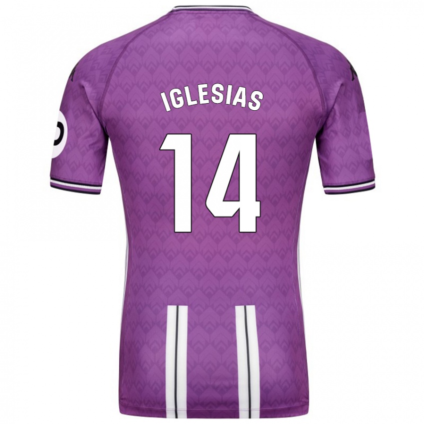 Homme Maillot Koke Iglesias #14 Violet Blanc Tenues Domicile 2024/25 T-Shirt Suisse