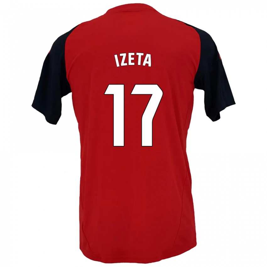 Herren Urko Izeta #17 Rot Schwarz Heimtrikot Trikot 2024/25 T-Shirt Schweiz