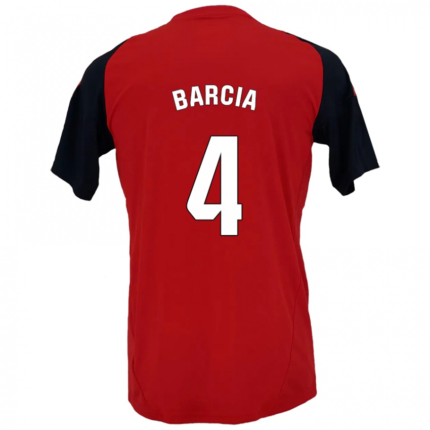 Herren Sergio Barcia #4 Rot Schwarz Heimtrikot Trikot 2024/25 T-Shirt Schweiz