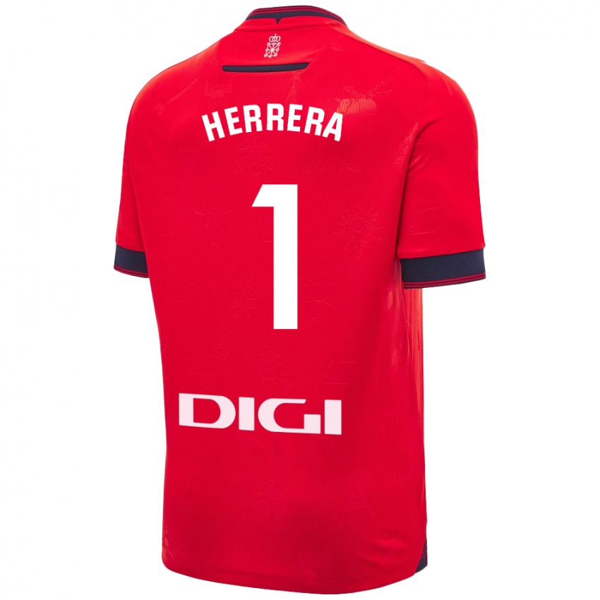 Homme Maillot Sergio Herrera #1 Rouge Blanc Tenues Domicile 2024/25 T-Shirt Suisse