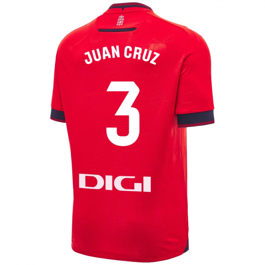 Herren Juan Cruz #3 Rot Weiß Heimtrikot Trikot 2024/25 T-Shirt Schweiz