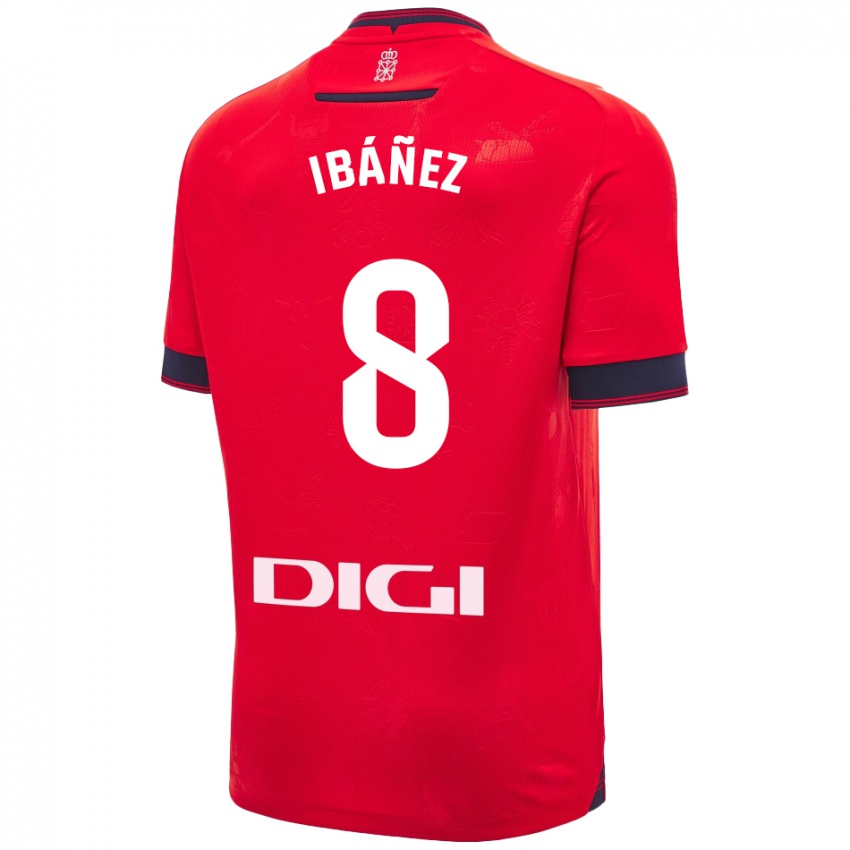 Herren Pablo Ibáñez #8 Rot Weiß Heimtrikot Trikot 2024/25 T-Shirt Schweiz