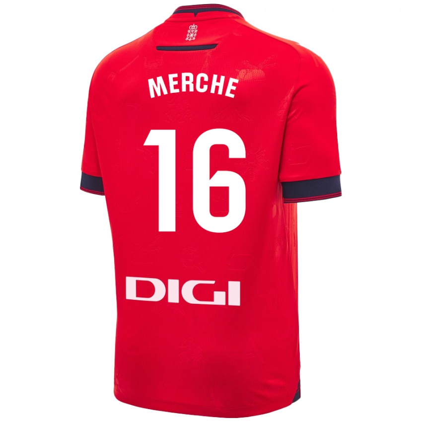 Herren Merche Izal García #16 Rot Weiß Heimtrikot Trikot 2024/25 T-Shirt Schweiz