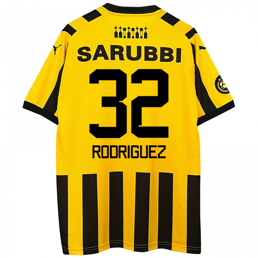 Homme Maillot Randall Rodríguez #32 Jaune Noir Tenues Domicile 2024/25 T-Shirt Suisse