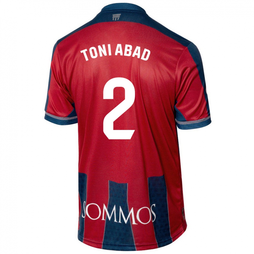 Homme Maillot Toni Abad #2 Rouge Bleu Tenues Domicile 2024/25 T-Shirt Suisse