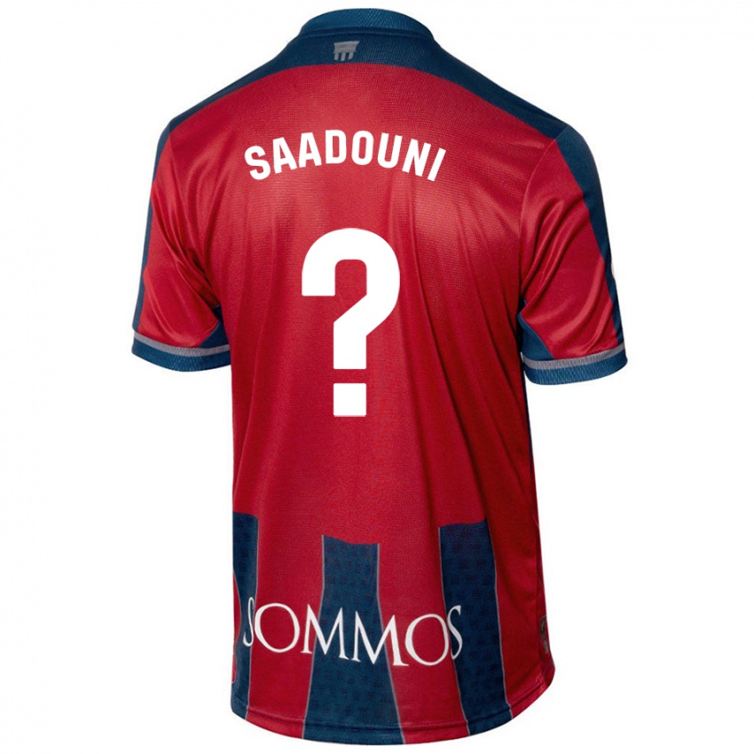 Homme Maillot Mohammed Saadouni #0 Rouge Bleu Tenues Domicile 2024/25 T-Shirt Suisse