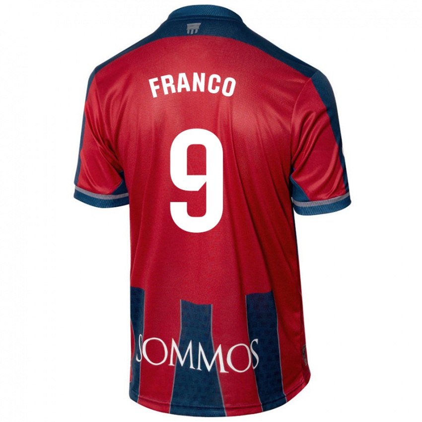 Homme Maillot Santi Franco #9 Rouge Bleu Tenues Domicile 2024/25 T-Shirt Suisse