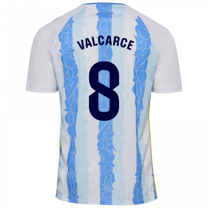 Homme Maillot Alejandro Valcarce #8 Blanc Bleu Tenues Domicile 2024/25 T-Shirt Suisse