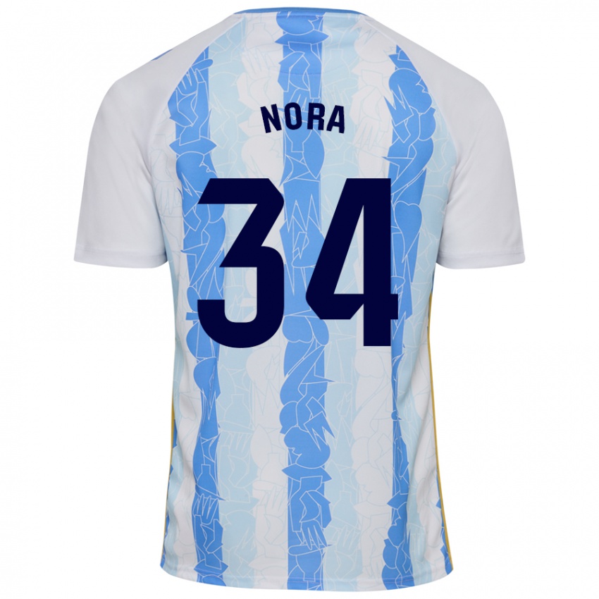 Herren Nora #34 Weiß Blau Heimtrikot Trikot 2024/25 T-Shirt Schweiz