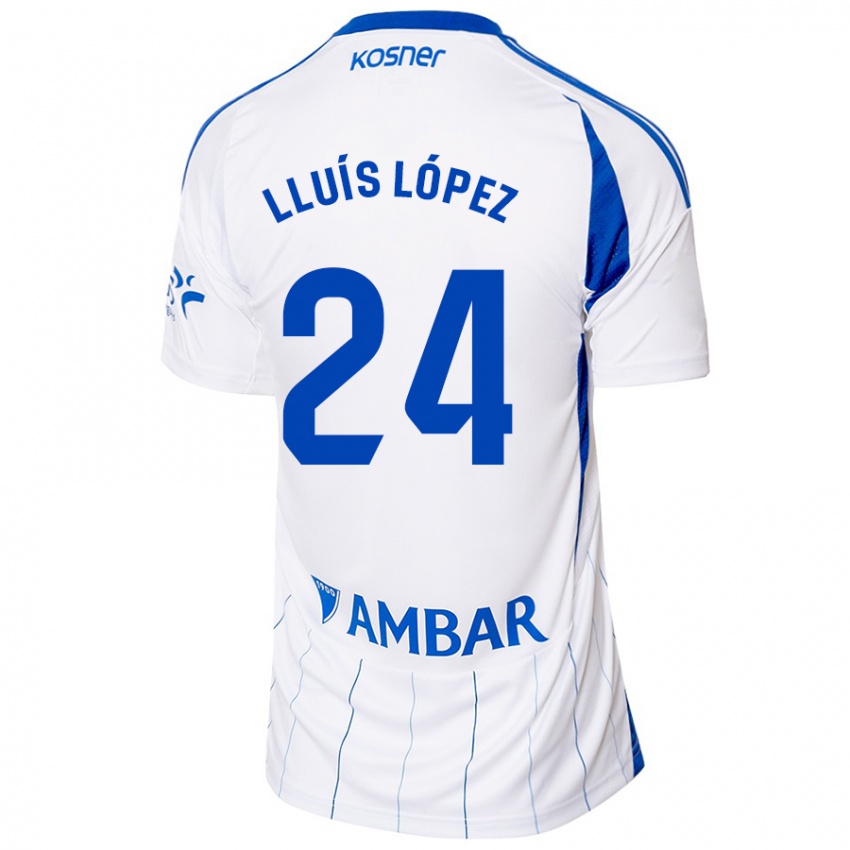 Homme Maillot Lluís López #24 Rouge Blanc Tenues Domicile 2024/25 T-Shirt Suisse