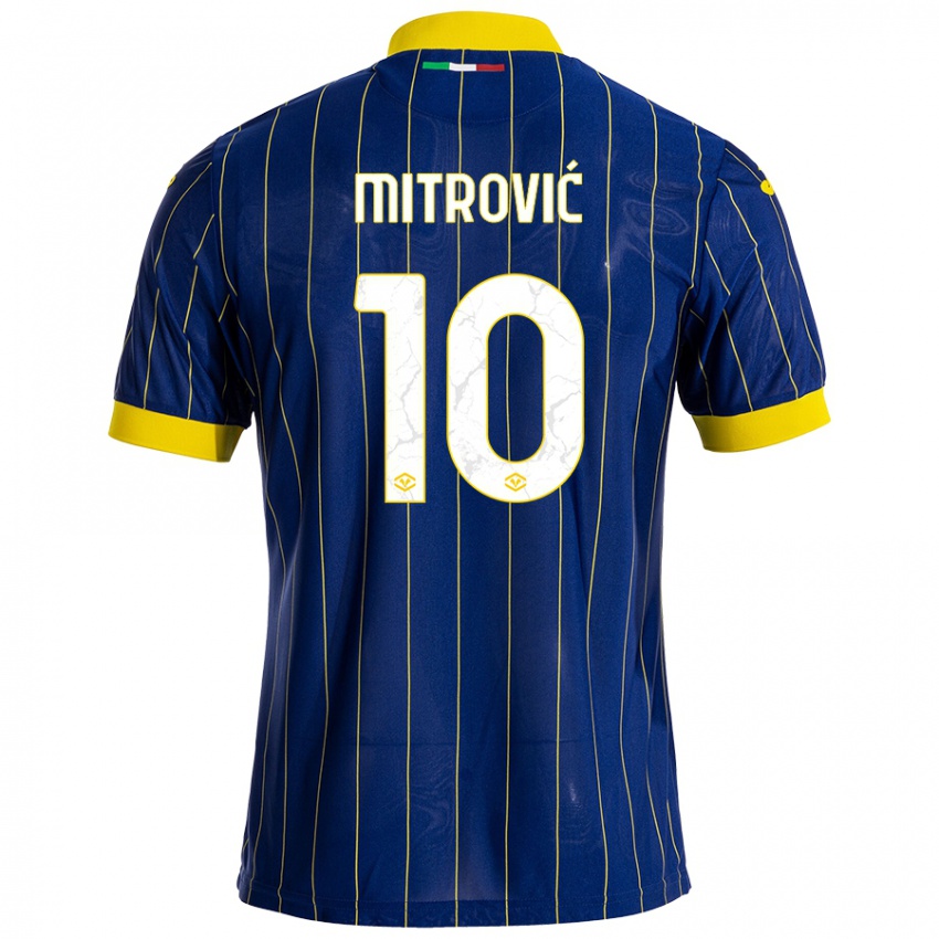 Herren Stefan Mitrović #10 Blau Gelb Heimtrikot Trikot 2024/25 T-Shirt Schweiz