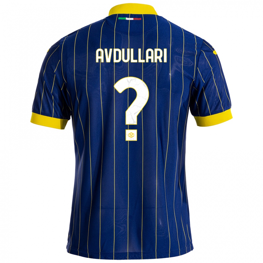 Homme Maillot Davide Avdullari #0 Bleu Jaune Tenues Domicile 2024/25 T-Shirt Suisse