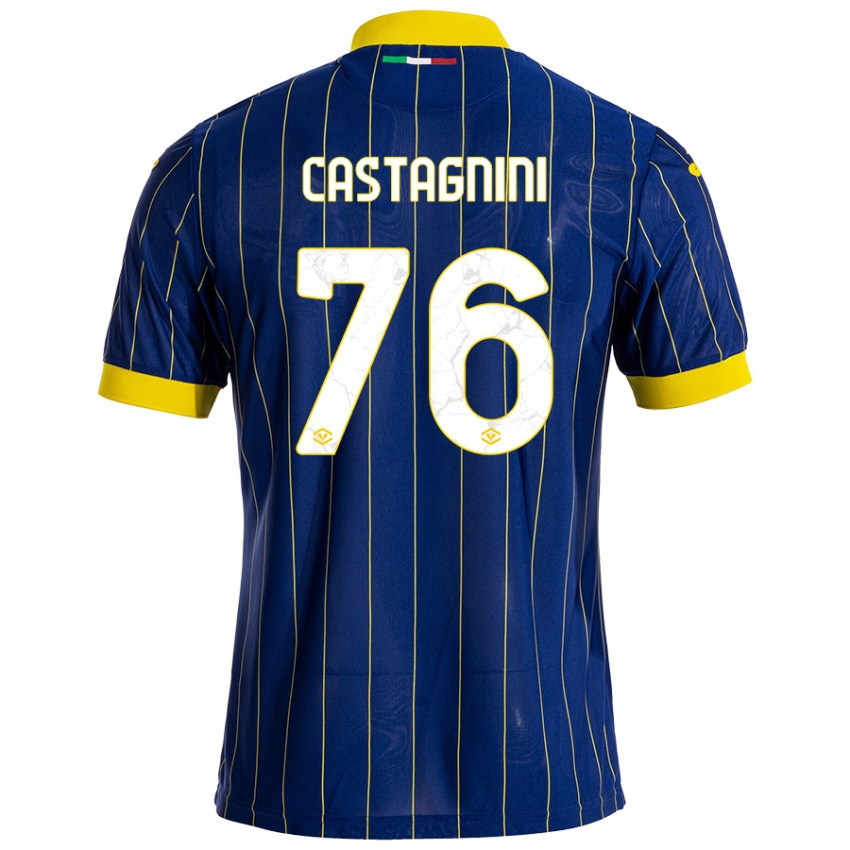 Herren Mirko Castagnini #76 Blau Gelb Heimtrikot Trikot 2024/25 T-Shirt Schweiz