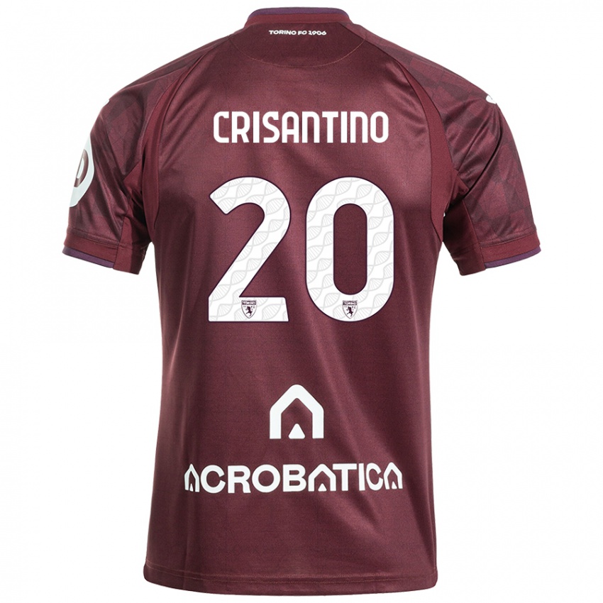 Herren Giulia Crisantino #20 Kastanienbraun Weiß Heimtrikot Trikot 2024/25 T-Shirt Schweiz