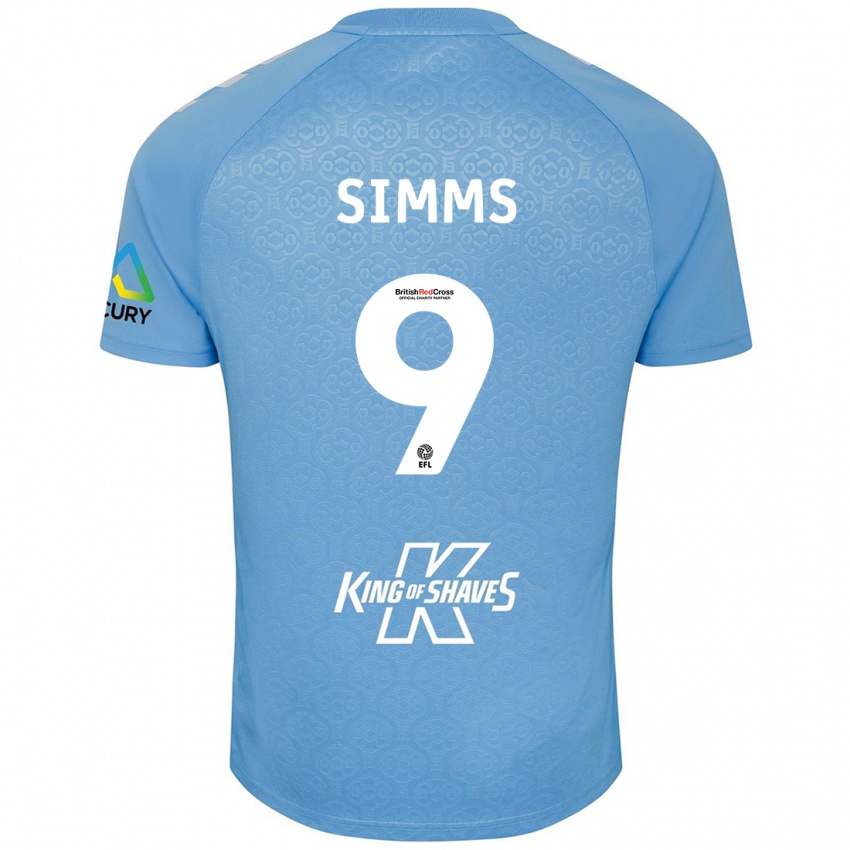 Herren Ellis Simms #9 Blau Weiß Heimtrikot Trikot 2024/25 T-Shirt Schweiz