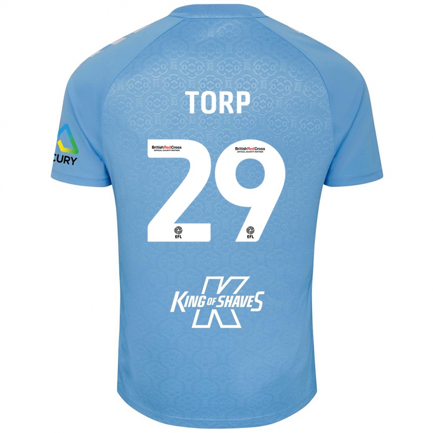 Herren Victor Torp #29 Blau Weiß Heimtrikot Trikot 2024/25 T-Shirt Schweiz