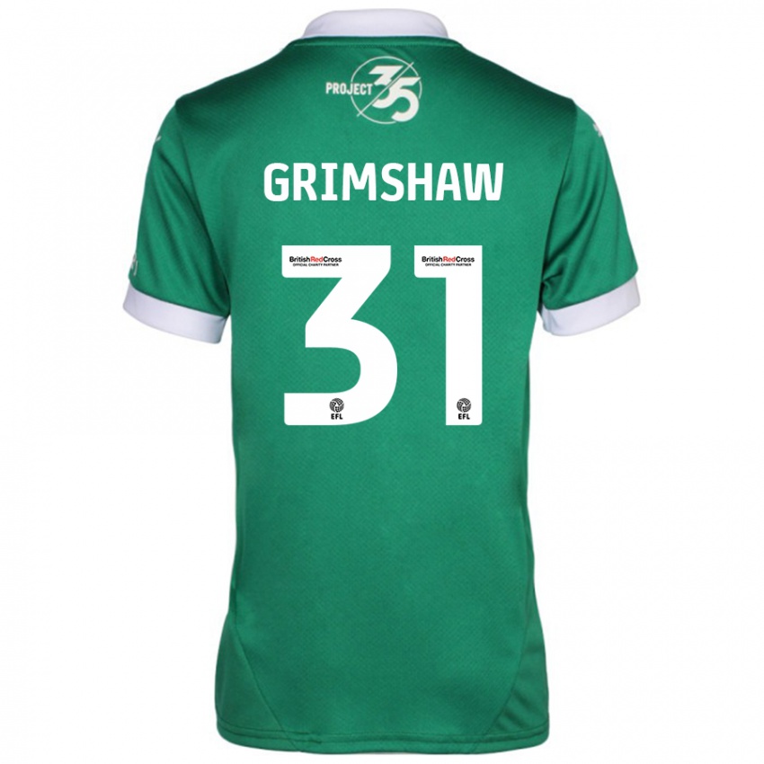 Herren Daniel Grimshaw #31 Grün Weiß Heimtrikot Trikot 2024/25 T-Shirt Schweiz