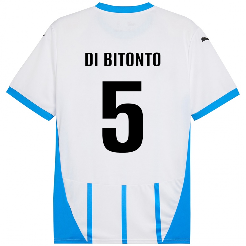 Herren Alessandro Di Bitonto #5 Weiß Blau Auswärtstrikot Trikot 2024/25 T-Shirt Schweiz