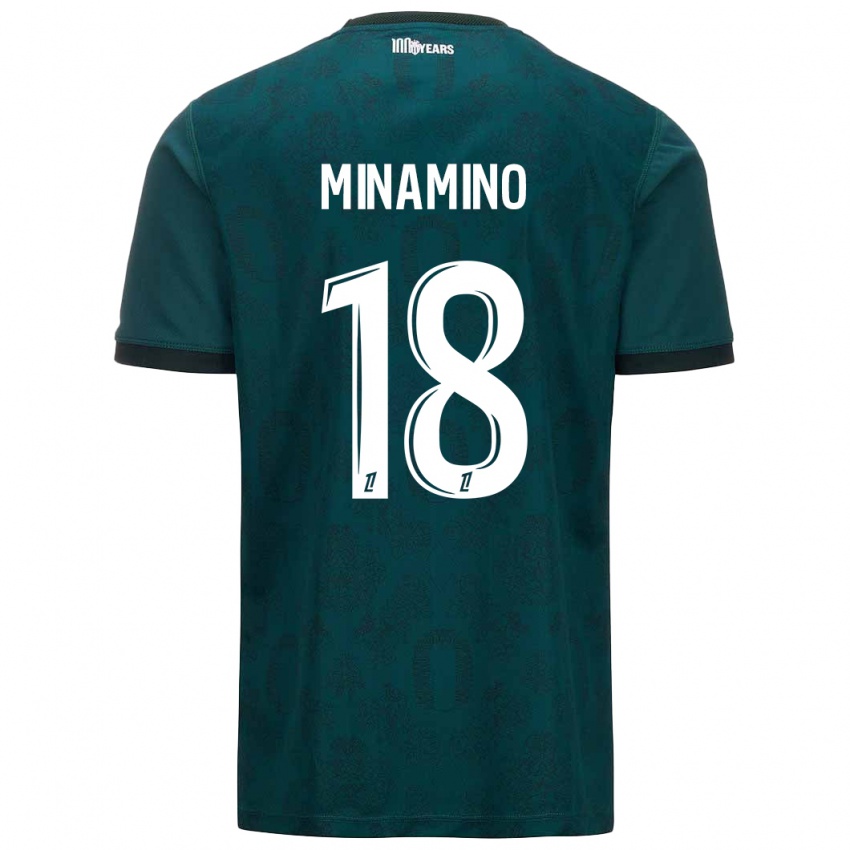 Homme Maillot Takumi Minamino #18 Vert Foncé Tenues Extérieur 2024/25 T-Shirt Suisse