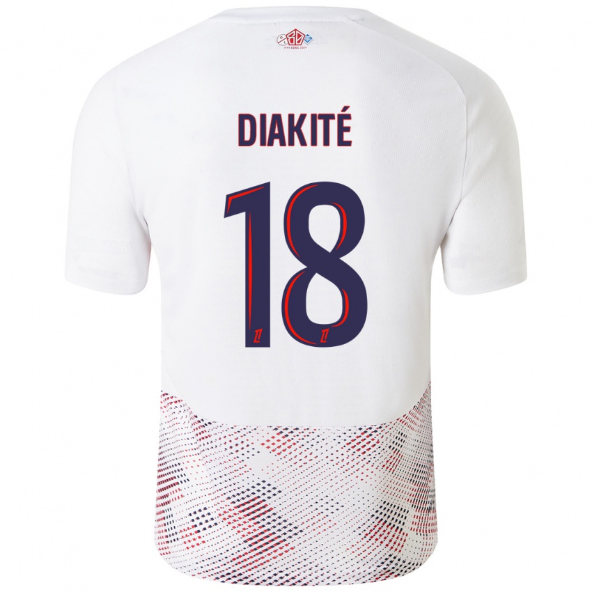 Homme Maillot Bafode Diakite #18 Blanc Bleu Royal Tenues Extérieur 2024/25 T-Shirt Suisse