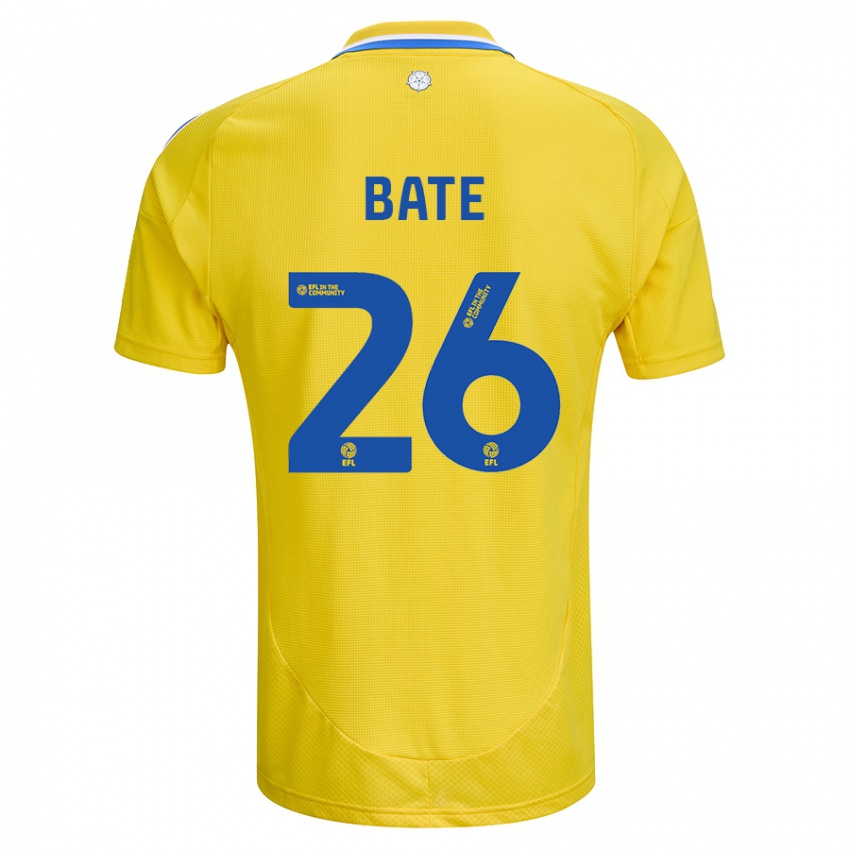 Homme Maillot Lewis Bate #26 Jaune Bleu Tenues Extérieur 2024/25 T-Shirt Suisse