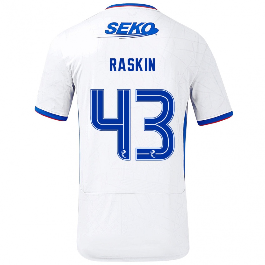 Herren Nicolas Raskin #43 Weiß Blau Auswärtstrikot Trikot 2024/25 T-Shirt Schweiz