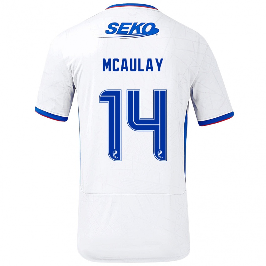 Herren Mia Mcaulay #14 Weiß Blau Auswärtstrikot Trikot 2024/25 T-Shirt Schweiz