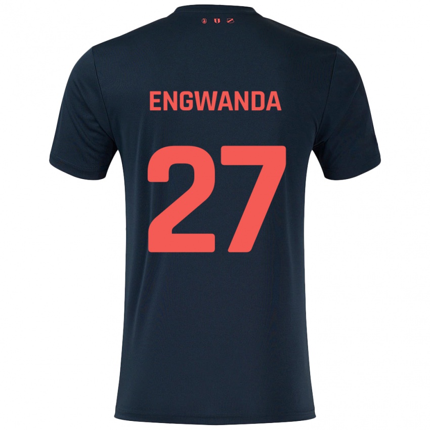 Herren Alonzo Engwanda #27 Schwarz Rot Auswärtstrikot Trikot 2024/25 T-Shirt Schweiz