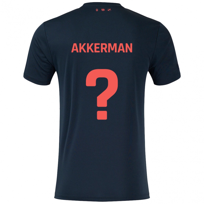 Herren Mees Akkerman #0 Schwarz Rot Auswärtstrikot Trikot 2024/25 T-Shirt Schweiz