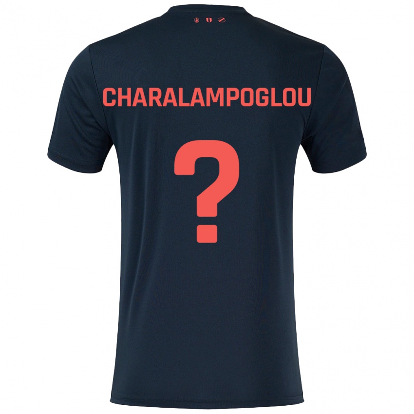 Herren Georgios Charalampoglou #0 Schwarz Rot Auswärtstrikot Trikot 2024/25 T-Shirt Schweiz