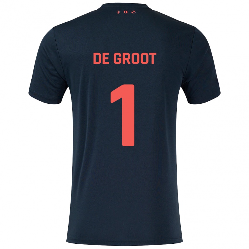 Herren Jasmijn De Groot #1 Schwarz Rot Auswärtstrikot Trikot 2024/25 T-Shirt Schweiz