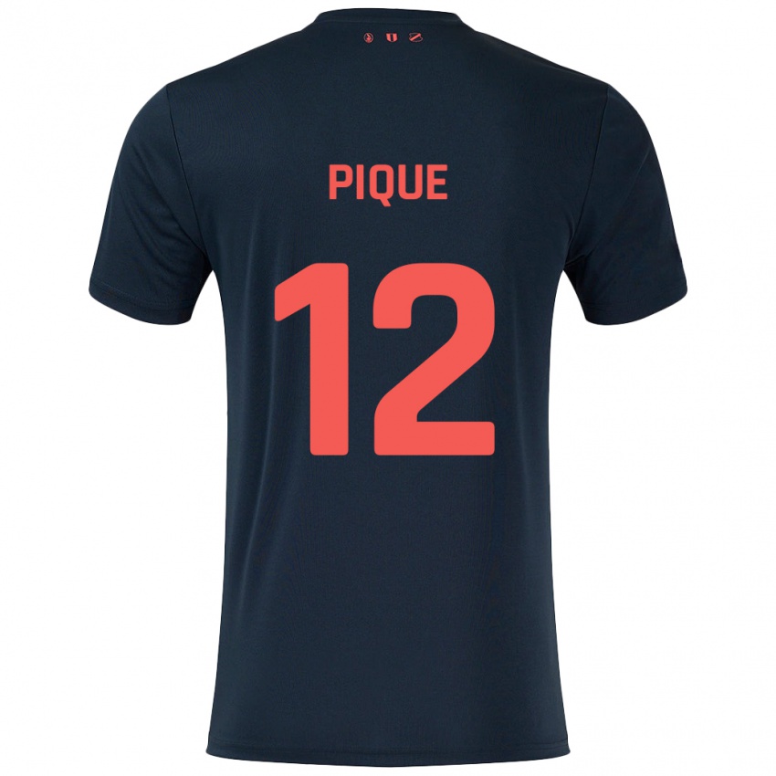 Herren Naomi Piqué #12 Schwarz Rot Auswärtstrikot Trikot 2024/25 T-Shirt Schweiz