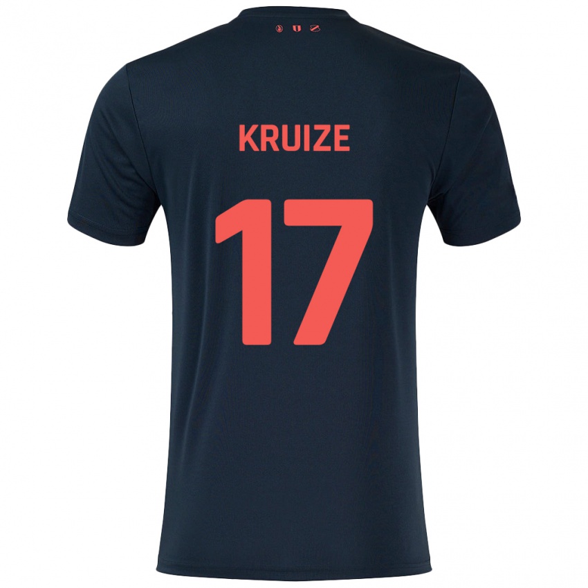 Herren Elisha Kruize #17 Schwarz Rot Auswärtstrikot Trikot 2024/25 T-Shirt Schweiz